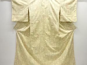 アンティーク　抽象模様織り出し手織り紬着物